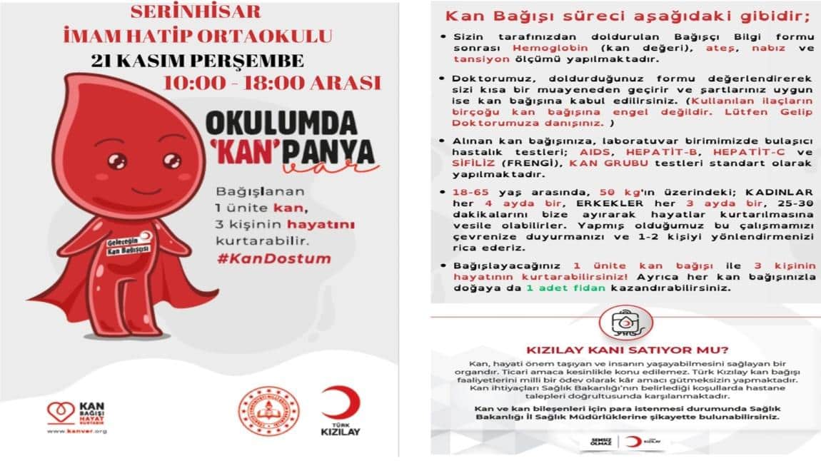 Öğretmenler Günü'ne Özel Kan Bağışı Kampanyası 21 Kasım'da!